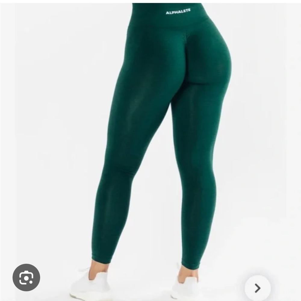 Alphalete Dark Green High-Waist Seamless Leggings